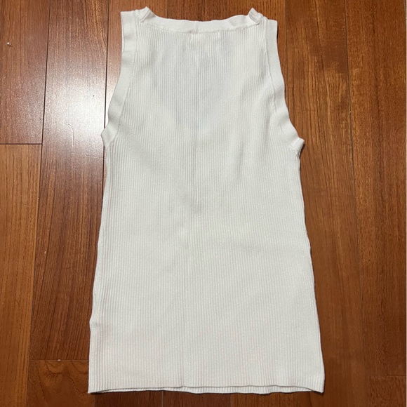H&M Basics Ribbed Knit White Tank Top - Picture 2 of 4
